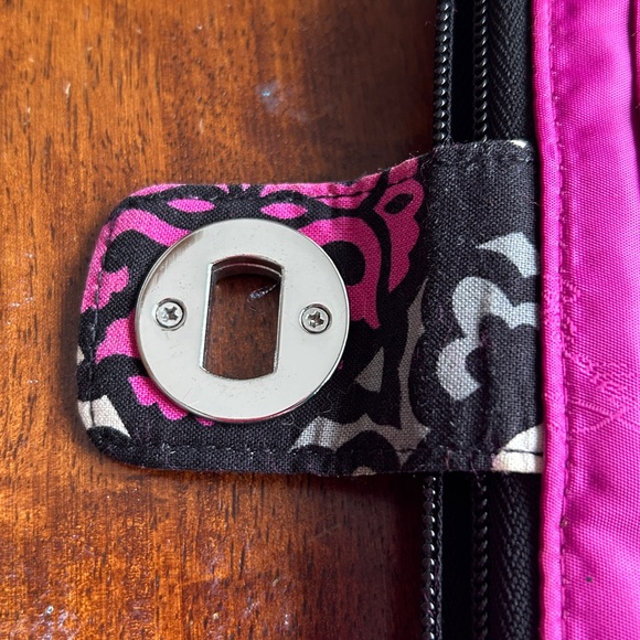 Vera Bradley Turn Lock Wallet Canterbury Magenta Quilted Zip Around Wallet - Picture 6 of 17